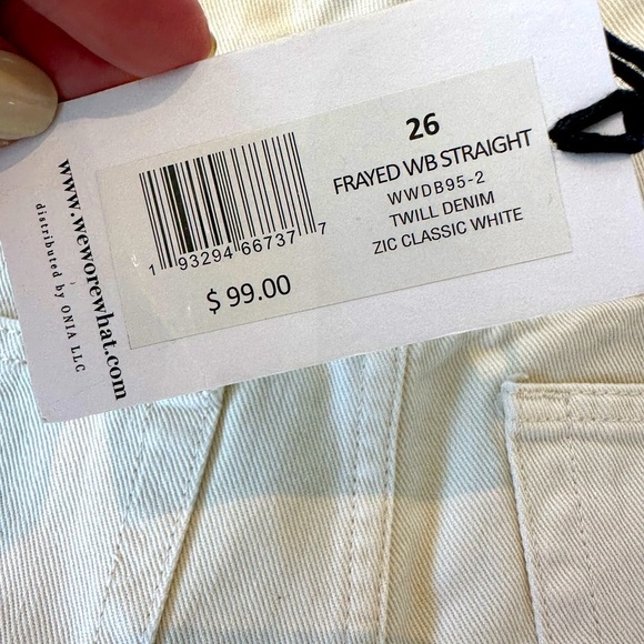 WeWoreWhat High Waist Frayed Straight Leg Jeans - Picture 10 of 14